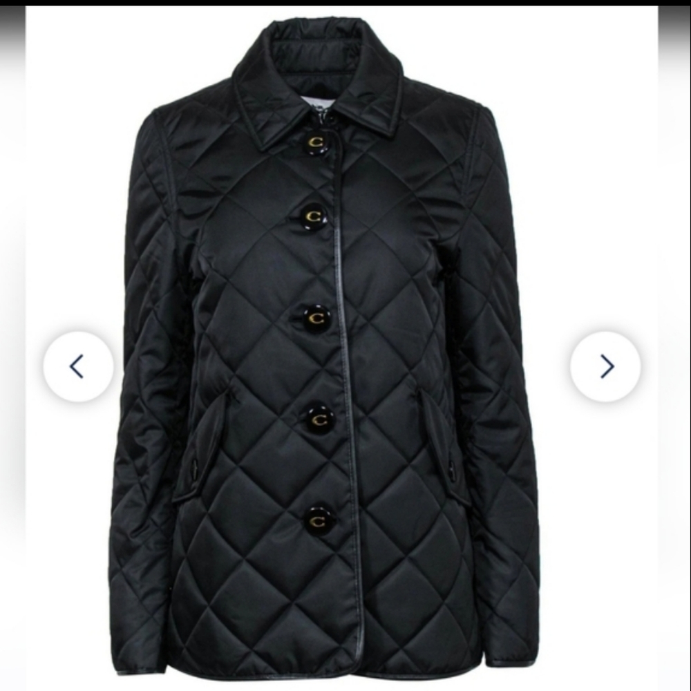 Coach black quilted jacket NWOT